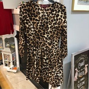 NEW Sugar & Spice Leopard Animal Print Long Sleeve Dress